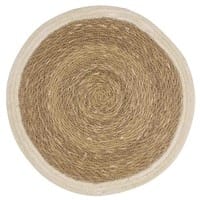 Witte, ronde juten placemat Witte, ronde juten placemat