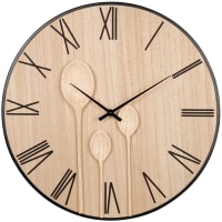 LAUSANNE - Wood and metal clock with vintage-style roman numerals