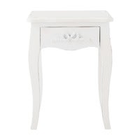 Wooden bedside table with drawer in white W 40cm Wooden bedside table with drawer in white W 40cm