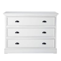 NEWPORT - Wooden chest of drawers in white W 115cm
