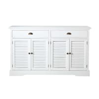 BARBADE - Wooden sideboard in white W 150cm