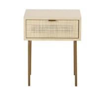 SOLSTICE - Woven Rattan 1-Drawer Bedside Table