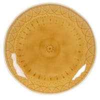 SAVINA - Set of 4 - Yellow stoneware dinner plate