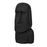 Zwart cementen beeldje van een gezicht H26