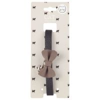 Zwart kattenbandje met print en strik Zwart kattenbandje met print en strik