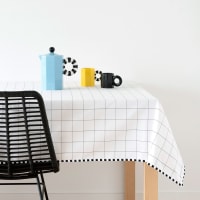 CAPRI - Zwart-wit geruit katoenen tafellaken 170 x 250 cm, Lisa Gachet x Maisons du Monde