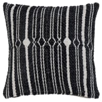 HOYLAND - Zwarte en taupe geweven kussenhoes 40 x 40 cm