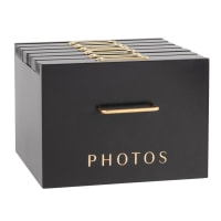 Zwarte goudkleurige fotodoos voor 6 fotoalbums