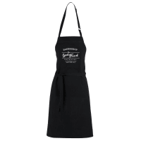 GOODFOOD - Zwarte katoenen schort met print
