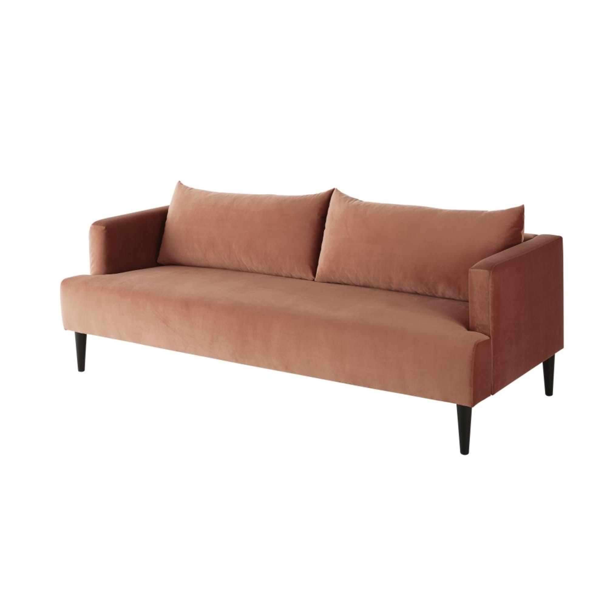 Canapé 3 places en velours rose blush Giulia classique ou en canapé d'angle