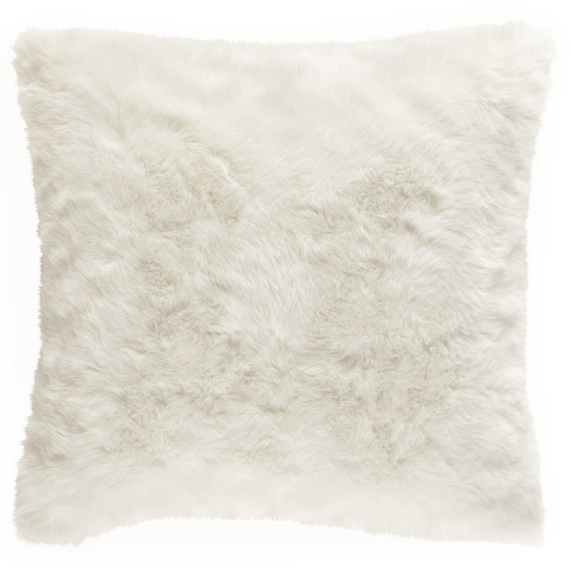 Cuscino in pelliccia ecologica bianco