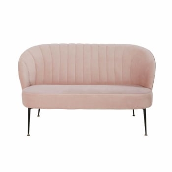 2 Sitzer Bank Mit Samtbezug Rosa Arielle Maisons Du Monde