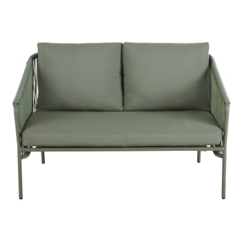 2-Sitzer-Gartensofa aus Kunstharz und Metall, schwarz Arun | Maisons du