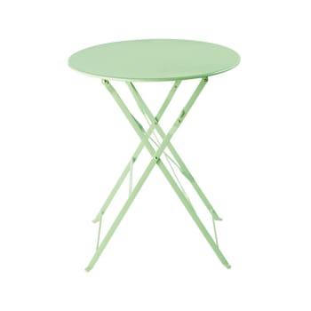 Metal Folding Garden Table In Yellow D, Small Round Metal Folding Garden Table