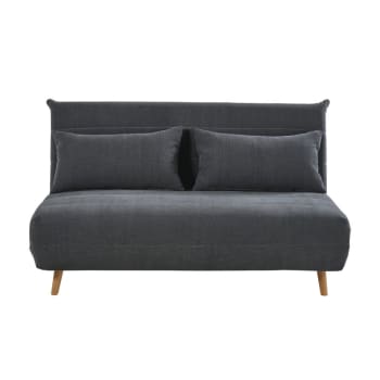 Banquette convertible 2 places gris anthracite