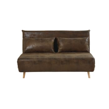 Banquette convertible 2 places marron