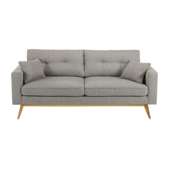 Canapé Style Scandinave 3 Places Gris Clair Brooke Maisons