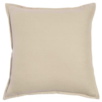 Cojín de lino lavado beige 60x60 | Maisons du Monde Cojín de lino lavado verde albahaca 60x60 | Maisons du Monde