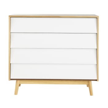 Commode Vintage 4 Tiroirs Blanche Fjord Maisons Du Monde
