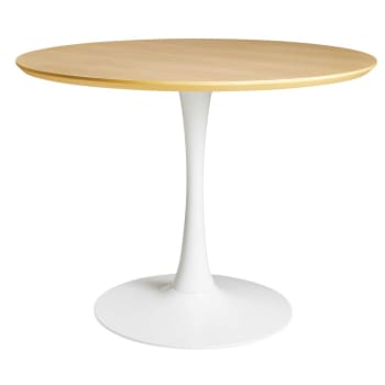 Round Dining Table In White D 100 Cm Circle Maisons Du Monde