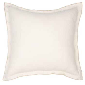 Fodera per cuscino in cotone e lino bianco e dorato 40x40 cm DAISEI