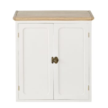 Küchenoberschrank mit 2 Türen aus massivem Mangoholz, weiß B60 Cezanne