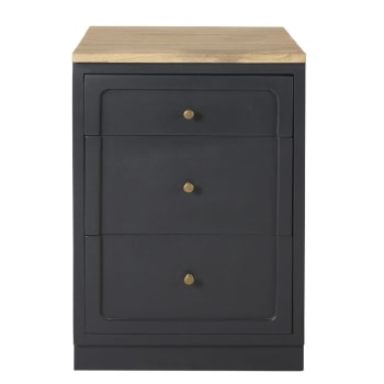 Küchenunterschrank mit 3 Schubladen aus massivem Mangoholz, weiß B60