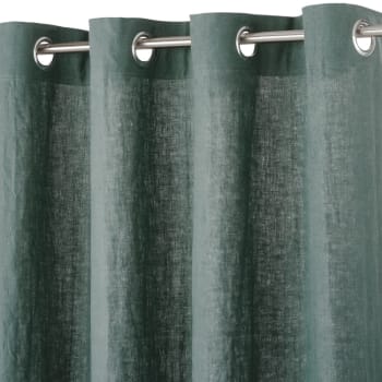 Mokkafarbener Vorhang mit Ösen aus gewaschenem Leinen, 1 Vorhang, 130x300cm,  OEKO-TEX® zertifiziert