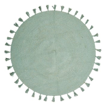 Rond tapijt met kwastjes van groen D100 NINA | Maisons du Monde