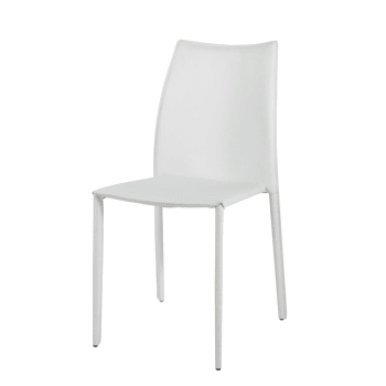 Sedia nera in cuoio rigenerato Klint | Maisons du Monde dipingere sedie cuoio bianco