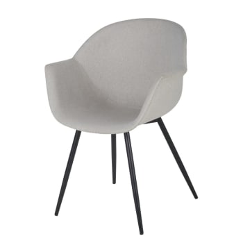 Silla gris claro con reposabrazos Nicky | Maisons du Monde