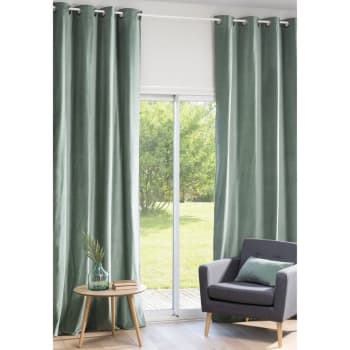Single Lime Green Velvet Eyelet Curtain 140x300 Maisons Du Monde