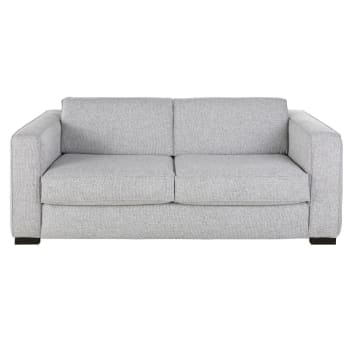 Sofá de 3 plazas gris claro jaspeado con colchón de 14 cm Berlin | Maisons du Monde