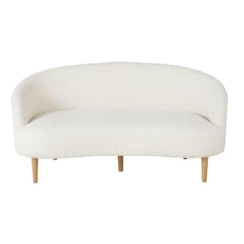 Sofa De 2 3 Plazas De Rizo Blanco Spy Maisons Du Monde