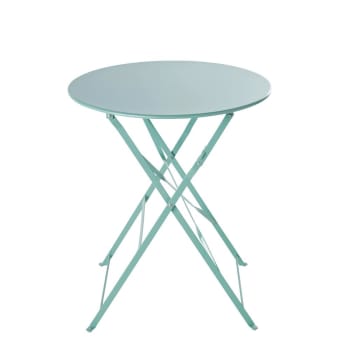 Table de jardin pliante en métal vert d'eau D58 Guinguette Table pliante Polypropylène Rose Mobilier de jardin