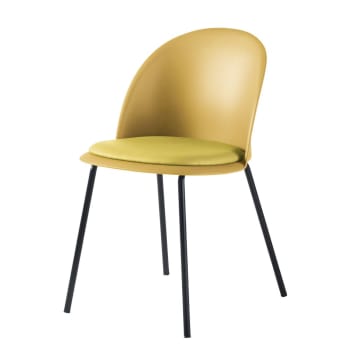 Vintage Stuhl Gelb Und Schwarzes Metall Mauricette Maisons Du Monde