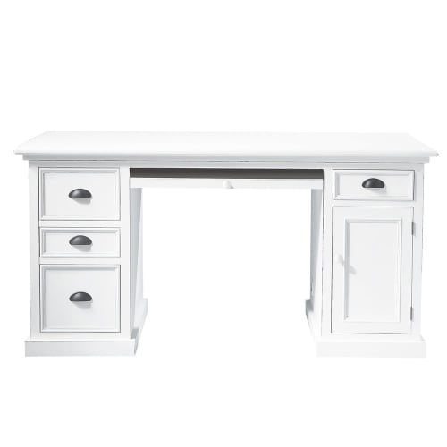 1 Door 4 Drawer Desk In White Newport Maisons Du Monde