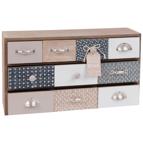 10 Drawer Storage Box With Print Clothilde Maisons Du Monde