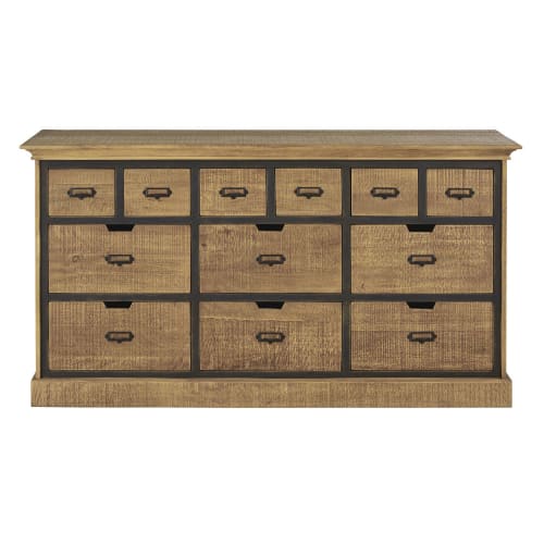 Furniture Sideboards | 12-drawer two-tone industrial counter - TP65960