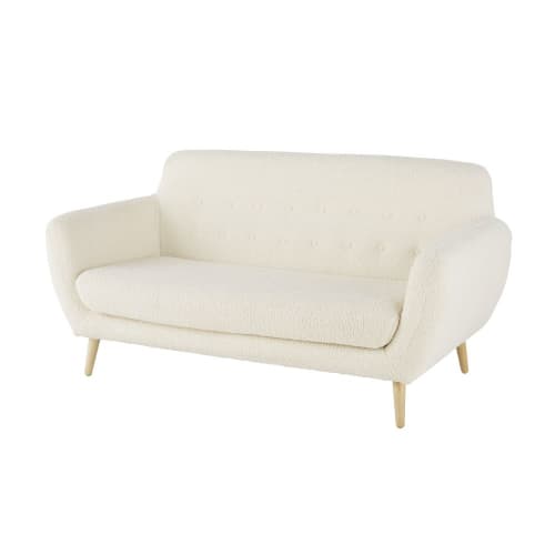Sofas und sessel Gerade Sofas | 2/3-Sitzer-Sofa mit Bezug aus weißem Kunstfell - WK93112