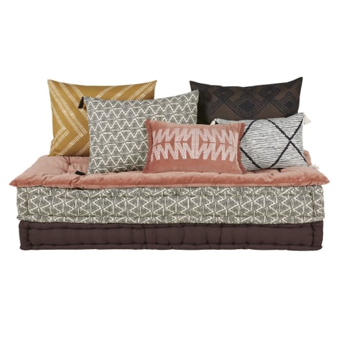 2/3-Sitzer-Sofa mit mehrfarbigem Baumwollbezug