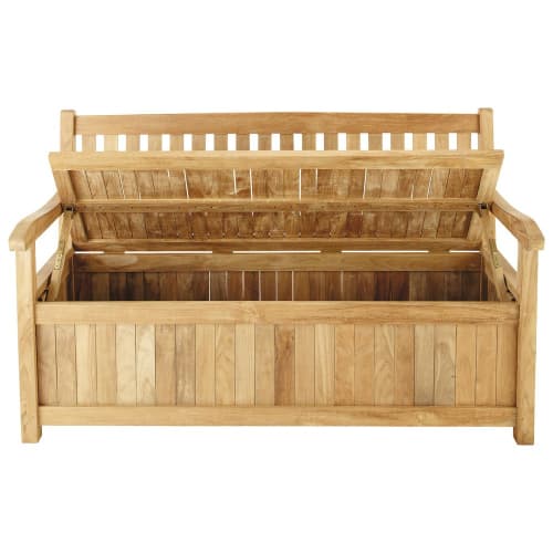 2 3 Sitzige Truhenbank Fur Den Garten Aus Massivem Teak B 151 Cm La Rochelle Maisons Du Monde