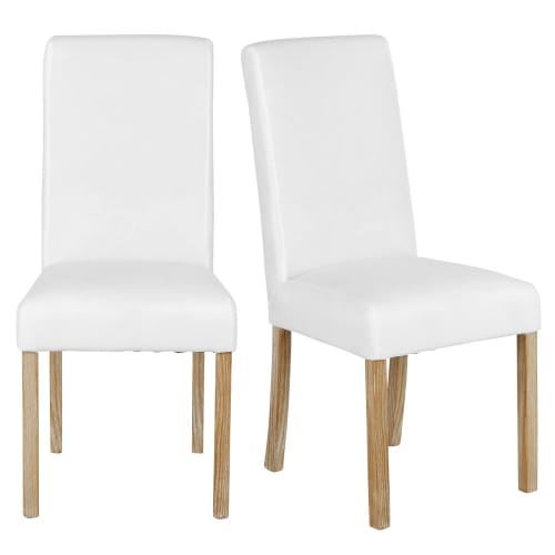 2 beziehbare Stühle aus Kiefernholz, gebleicht