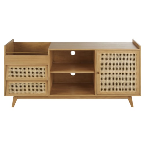 Furniture Sideboards | 2-drawer, 1-door vinyl records cabinet vintage sideboard - BR90058