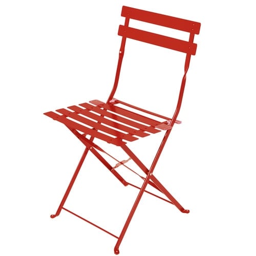 2 Gartenklappstühle aus epoxidbeschichtetem Metall, rot H. 80