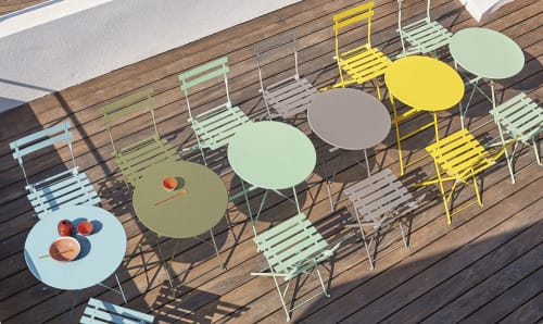 2 Gartenklappstühle aus Metall, wassergrün Guinguette | Maisons du Monde