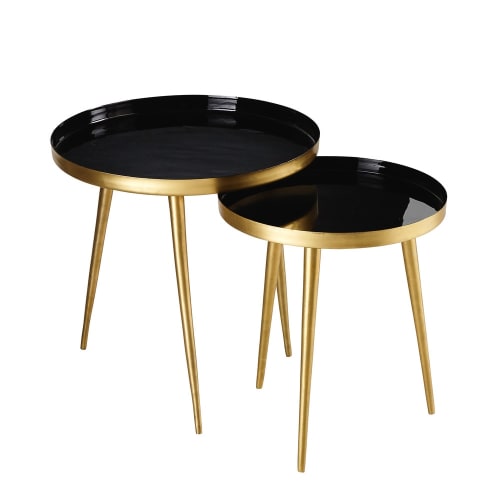 Impressive pictures of end tables 2 Gold And Black Metal Nesting End Tables Jovi Maisons Du Monde