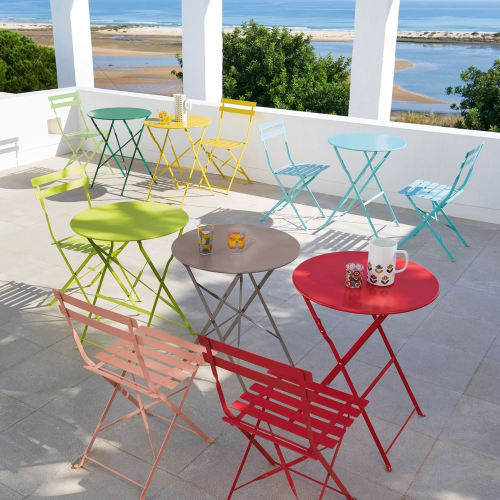 2 Klappgartenstühle aus Metall, gelb Guinguette | Maisons du Monde