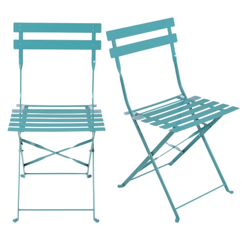 blue folding garden chair