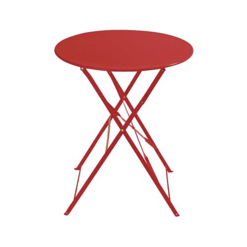 2-Seater Red Metal Folding Garden Table W58 Guinguette | Maisons du Monde